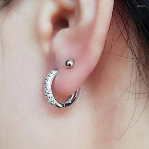 Hoop Earrings Cute Small For Women Boho Jewelry Round Zirconia Piercing Ear Cuffs Wholesale White Gold Color Fahshion Gift