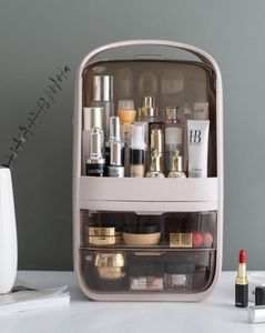 Makeup Organizer Transparent Clamshell 2 Drawer toalettbord Desktop Plastic Cosmetic Box Storage Containers Smyckeshållare Y2004299830