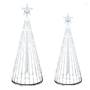 Christmas Decorations Animated Lightshows Cone Tree LED Yard Lamps US Plug For Outdoor Garden