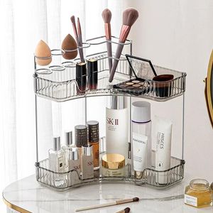 Aufbewahrungsboxen elektrische Zahnbürsten Regal Leuchte Luxus Badezimmerecke Doppelzahnbürstenhalter Make -up Rack Rack