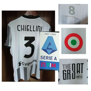 Home Textile 2022 Match Worn Player Issue O GR3AT CHIELLO CHIELLINI Maillot MatchGame Detalhes Patch244m