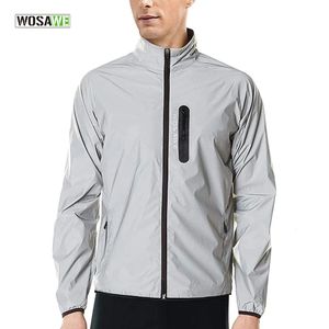 Wosawe Cycling Jacket Reflective Windbreaker Night Glowing Rinnande vattentät regntät MTB -cykelcykeljacka mycket synlig 231220