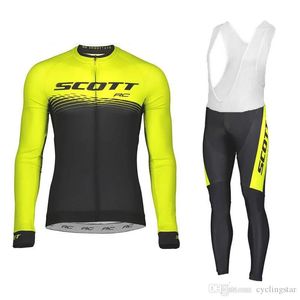 Scott Pro Autumn Cycling Jersey Set Bicycle Sportwear Suit Mtb Uniform Ropa Ciclismo Road Cykelkläder Bicicleta Long Bib Pants 231221