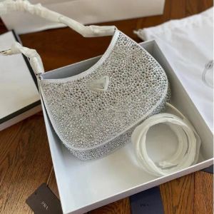 New 2024 Luxurys Designer Shoulder Bags Women crystal Diamante Handbags Metallic Beads Glitter Diamonds Lady Axillary bag