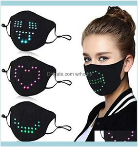 Masks Festive Supplies Home Gardenfunny Led Luminous Light Up Voice Activated Face Mask Cool Music Party Christmas Halloween Dec4204160