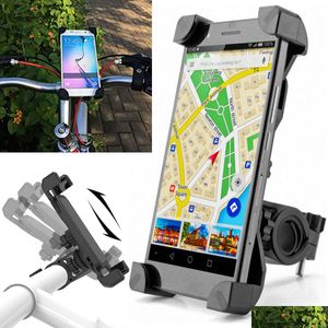 Mobiltelefonfästen Holders Motorcykelcykel Telefonhållare Moto Bike Anti Shake Rotation Support TreelBar Rearview Mirror Mount Clip Dhanz