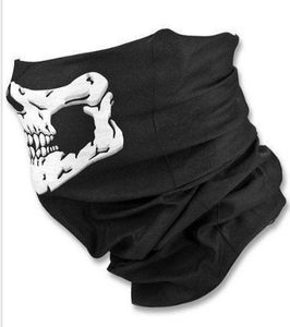 Skull Half Face Mask magic Scarf Bandana Bike Motorcycle Scarves Scarf Neck Face Masks Cycling Cosplay Ski Biker Headband Tactical2563334