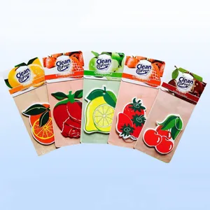 Wholesale Paper Car Air Freshener Fruit Paper Aromatherapy Solid Fragrance Card Perfume Diffuser with Lanyard