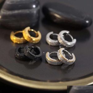 Stud Trendy Titanium Steel Colorless Mortile Circled Male Style American Earrings Dominant Advanced and Cool Drop Delivery Jewely E DHX1T