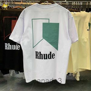 Lose beiläufige Rhude-T-Shirts Männer Frau Geometrie Klassischer Briefdruck Kurzarm Frühling Sommer Hohe Qualität Neues Top T-Shirt YK68 SQ0E JL7Z