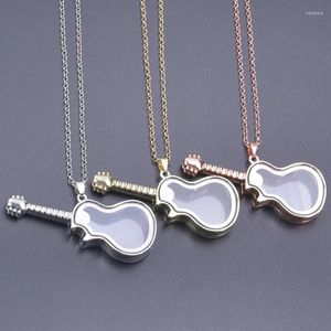 Подвесные ожерелья 1pc Fashion Rock Music Guitar Glass Ploating Locket Collier Homme Diy Женщины память с изображением реликарио украшения