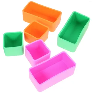 Geschirrssätze 6 PCs Silikon -Lunchbox Praktische Behälter Cupcake Container Camping Compact Supply Silica Gel Accessoire A.