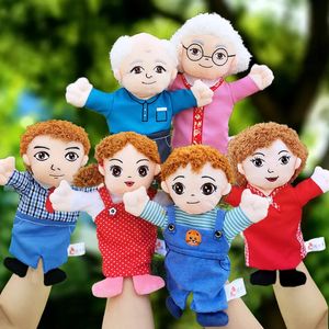 Familie Weiche Stofftier Puppe Papa Mama Bruder Schwester Cospaly Plüsch Pädagogisches Baby Spielzeug Kawaii Hand Finger Puppet 231220