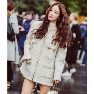"Stylish Women's Tweed Coat: Fashionable Top-grade Jacket for Autumn Winter, Perfect for Men and Women Alike, Ideal for Leisure and Spring Coats Cardigan"