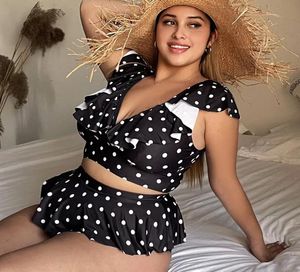 Plus Size Polka Dot Ruffles Bikini Frauen Badeanzug sexy Plus Size Swimwear XLXXXXL8339790