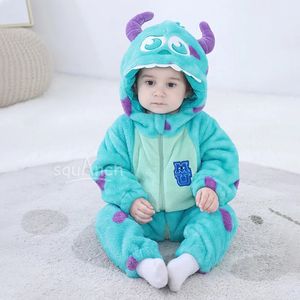 Sully Monster Costume Baby Clothes Halloween Cosplay Warm Pajamas Animal Onesies Kigurumis Winter Outfit Boy Girl Romper 231220