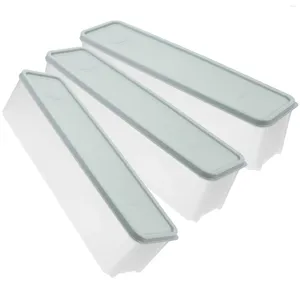 Garrafas de armazenamento 3 Pcs Recipiente de plástico transparente Caixa de macarrão Estreito Recipientes de massa selados herméticos para despensa