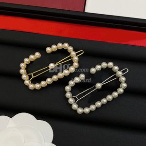 Retro Pearl Lady Hair Clips Mode einfache Barrettes Haarschleife Haarschmuck mit Kastenpaket