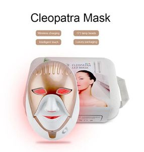 Gesichtsmassagegeräte PDT LED -Maske Podynamic 8 Farbe Cleopatra LED 630 nm rot hell Smart Touch Neckpflegemaschine