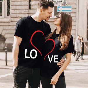 Herren T-Shirts Liebe Herz Druck Paar Hochzeitsgeschenke für Paare Unisex passende Liebhaber Kleidung Freundin T-Shirt