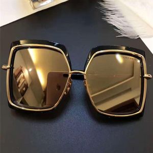 Luxary-Women Narcissus Cream Tortoise Rose Gold dark Brown Shaded Sunglasses Gafas De Sol Designer Sunglasses Vintage Glasses New 286j