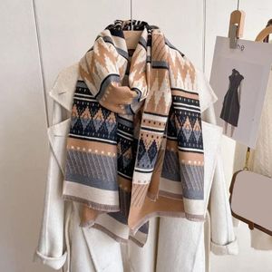 Scarves Comfortable Soft Textured Scarf Elegant Black Rhombus Plaid Breathable Women's Imitation Cashmere Shawl Stylish