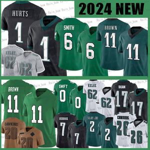 11 أ. Brown 6 Devonta Smith Football Jerseys 1 Jalen Hurts 2 Darius Slay D'Andre Swift Brian Dawkins Jason Kelce Donovan McNabb Mailata Lane Johnson Haason Reddick Dean