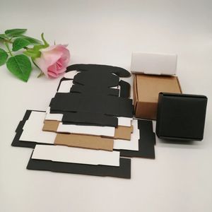 100 pçs caixa de papel blackwhitekraft para embalagem brinco caixa de jóias presente caixa de papelão diy exibição de jóias caixa de embalagem de armazenamento 231220