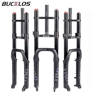 BUCKLOS MTB Fork 20 26 Inch Fatbike Double Shoulder Mountain Bike Suspension Fat Tire Bicycle Air for Snow Beach 231221