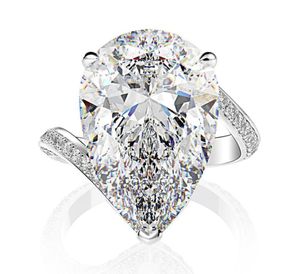 Luxury 100 925 Sterling Silver Created Moissanite Gemstone Wedding Engagement Diamonds Ring fina smycken hela9432966