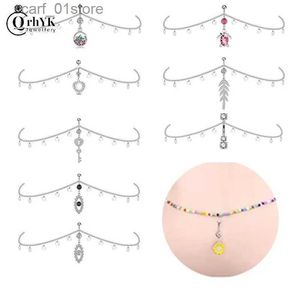 Cinture a catena in vita a catena cristallo anello di ombelico anello donna sexy catena ombelica piercing gioiello a catena piercing pancia ringl231221