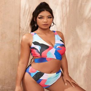 Women's Swimwear 2023 Two-piece Suit Split High-waisted Swimming Bikini Set With European And American Surfing Bathing Women