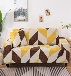 Geometrisches Muster Elastischer Sofa -Abdeckung Dehnung Allinclusive Sofa Cover für Wohnzimmer Couch Cover Loveat Sofa Slipcover LJ20129572982