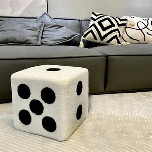 Mobile Furniture Change Shoe Stool Cubic Imitation Lamb Wool Funny Shoes Bedroom Decorative Dices for Living Room 231221