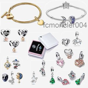 Hot 925 Silver Charm Bracelets for Women Fashion Designer Jewelry Gift Diy Fit Pandoras Bracelet Best Girl Friends Charm Trio Set with Original Box Wholesale VCFS