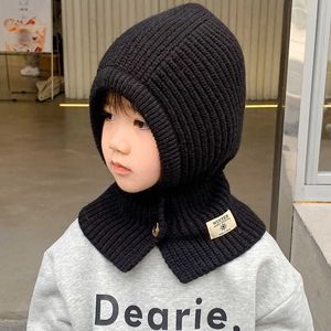 Gorro infantil/boné de caveira para pais, outono/inverno, balakrafa, pulôver, pescoço, proteção para orelha, chapéu infantil, frio e quente, de malha, uma peça 690