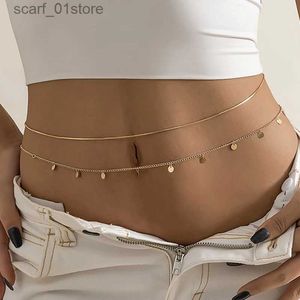 Paski łańcucha talii seksowne vintage estetyczne łańcuch brzucha cienkie koraliki link BO łańcuch łańcucha pasa talii Y2K Streetwear Summer Women Fashion Bo biżuteria 231221