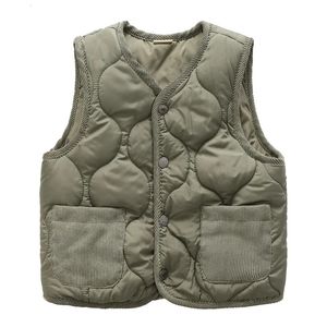 Brand Winter Child Waistcoat Quilted Singlebreasted Warm Padded Baby Girls Boys Vest Kids Jackets For 212 Years Old 231220