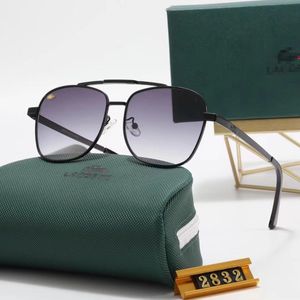 Mode-Krokodil-Sonnenbrille für Frauen Designer Twin-Strahl-runden Metallgläser für Männer einfache Sonnenbrille