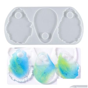 Molds Agate Epoxy Resin Sile Molds Large Tag Pendant Mod Jewelry Making Set Flexible Drop Delivery Jewelry Jewelry Tools Equi Dhgarden Dhklv