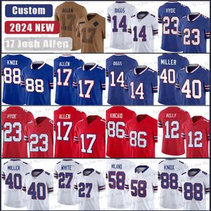 Stefon Diggs Jersey de futebol Khalil Shakir Josh Allen Dion Dawkins von Miller Greg Rousseau Matt Milano Micah Hyde Poyer Latavius ​​Murray Tre'Davious Jim Kelly