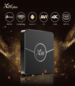 X98 Plus Box Android 110 Amlogic S905W2 Obsługa AV1 24G 5G WIFI BT Player Player Set Top Boxes6450075