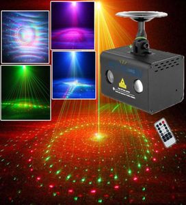 Efeitos DJ Shop RGB LED Party Disco Light Vermelho Verde Home Laser Show System Projetor 20 Padrões Som ativado com Remote7519731