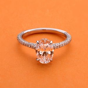 2/5 carati taglio ovale diamante simulato fidanzamento matrimonio anello in argento sterling 4 punte gioielli eleganti per le donne CX200611287i