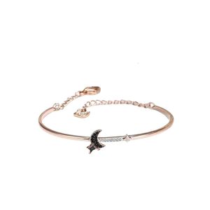 Swarovskis Bracciale designer Donne Braccialetti di qualità originale Braccialetti rosa Golden Moon con stelle Bracciale squisita e regalo alla moda