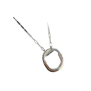 Designer's High version Gold plating Brand U-shaped lock necklace for women 18k niche LOCK series small half diamond color separation pendant collarbone chain WJLT