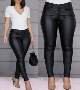 Women039s Pants Capris Female Leather Leggings Girl Solid Small Feet Fashion Stretch Trousers Slim Fit Autumn High Waist Casu8633160