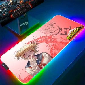 Myse Pads nadgarstka spoczywa XXL Gaming Mouse Pad My Hero Academia Laptop Mata Large Custom podświetlenie RGB PC Akcesoria Gamer Cute Mousepad Anime Bigl231221