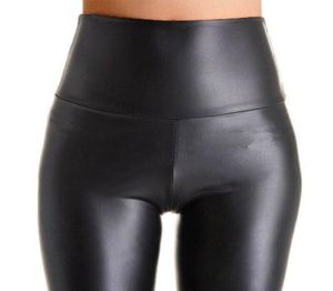 Donne nere allungamenti in pelle finta pantaloni in pietra a vita leggings sexy leggings gocciolani magri women8359597