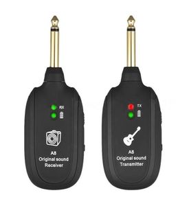 Gitarr Wireless System -sändarmottagare Inbyggd laddningsbar trådlös gitarrsändare1587773